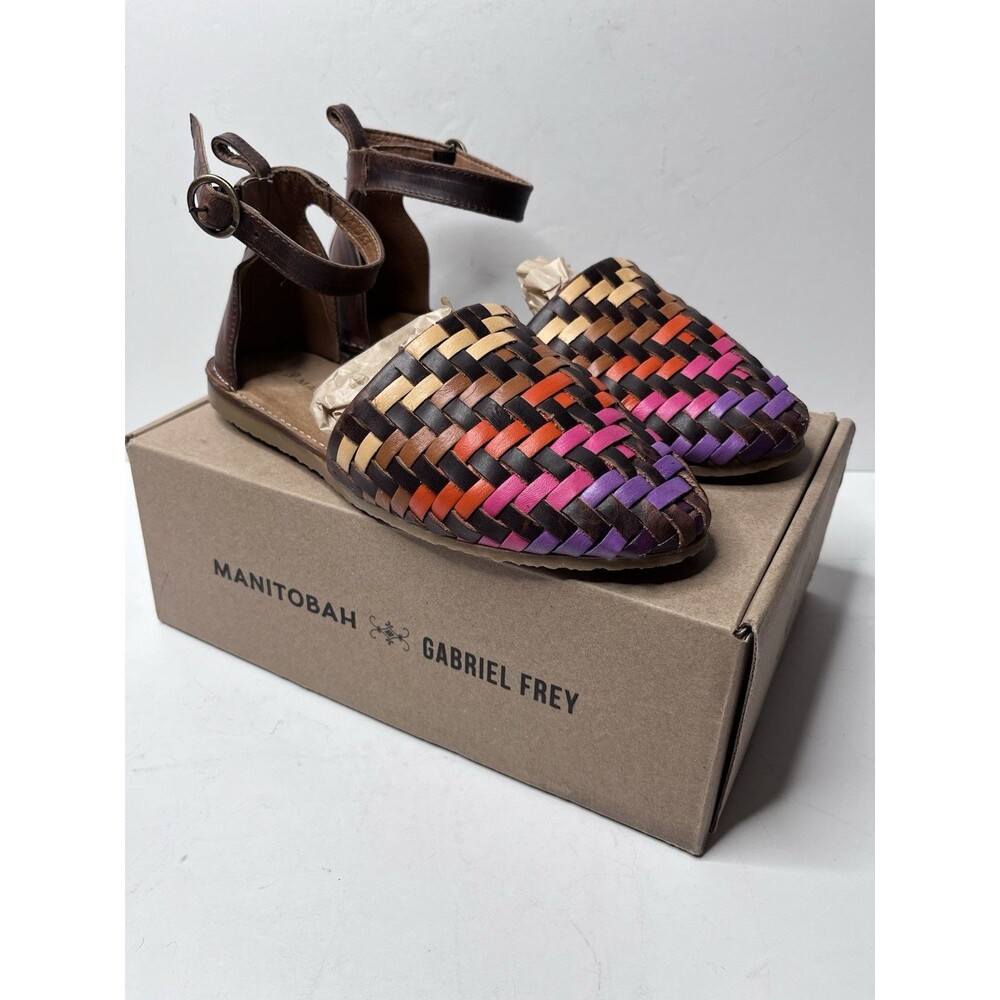 Manitobah Gabriel Frey Multicolor Woven Leather Sandals Women’s Size 9